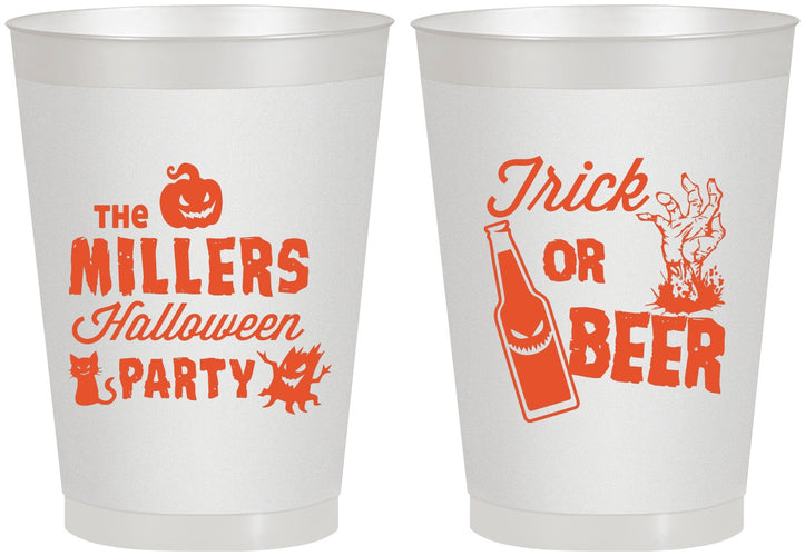 Personalized Halloween 8 oz Frosted Cups - Trick Or Beer | 250032