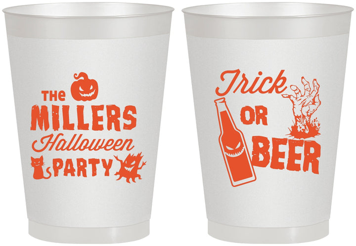 Personalized Halloween 8 oz Frosted Cups - Trick Or Beer | 250032