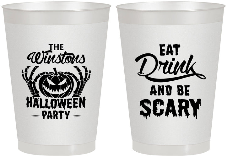 Personalized Halloween 8 oz Frosted Cups - Eat Drink Be Scary | 250033