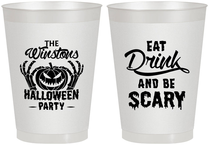 Personalized Halloween 8 oz Frosted Cups - Eat Drink Be Scary | 250033