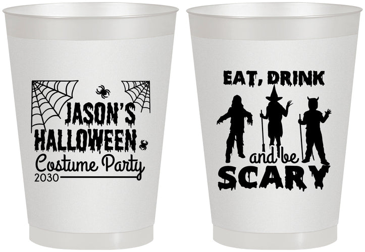 Personalized Halloween 8 oz Frosted Cups - Eat Drink Be Scary | 250038