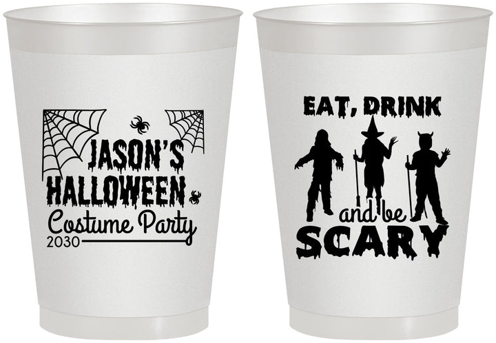 Personalized Halloween 8 oz Frosted Cups - Eat Drink Be Scary | 250038