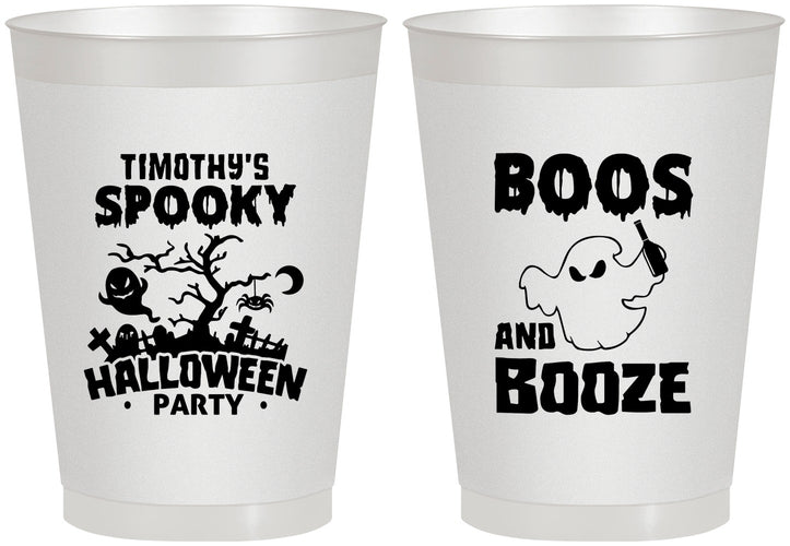 Personalized Halloween 8 oz Frosted Cups - Boos And Booze | 250041
