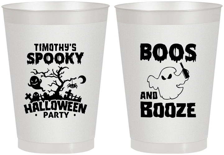 Personalized Halloween 8 oz Frosted Cups - Boos And Booze | 250041