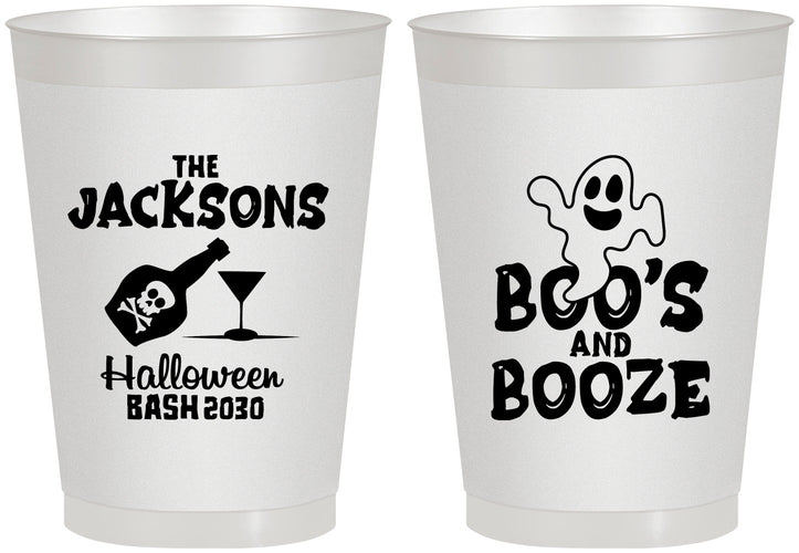 Personalized Halloween 8 oz Frosted Cups - Boos And Booze | 250047