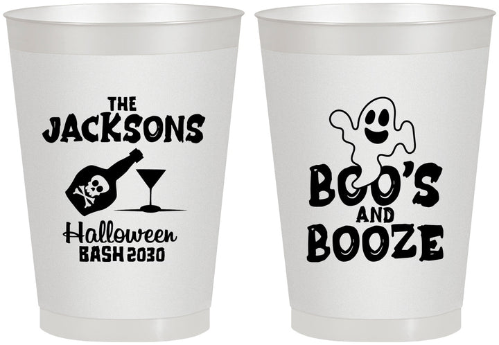 Personalized Halloween 8 oz Frosted Cups - Boos And Booze | 250047