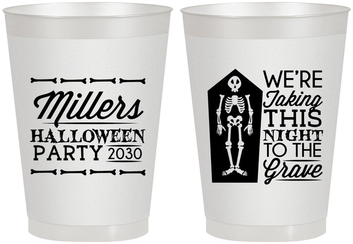 Personalized Halloween 8 oz Frosted Cups - Skeleton | 250051