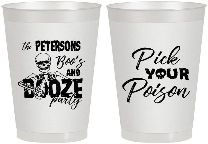 Personalized Halloween 8 oz Frosted Cups - Boos And Booze | 250054