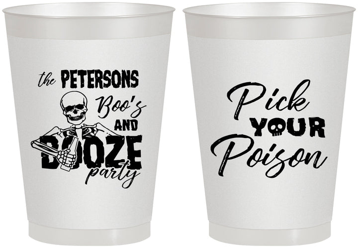 Personalized Halloween 8 oz Frosted Cups - Boos And Booze | 250054