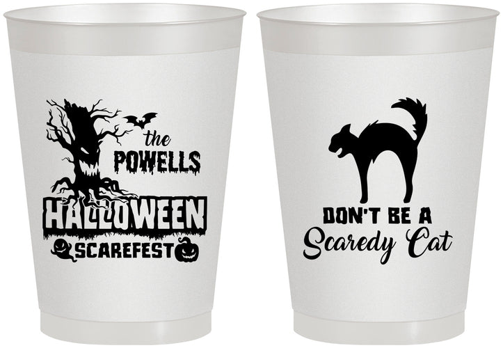 Personalized Halloween 8 oz Frosted Cups - Scaredy Cat | 250055