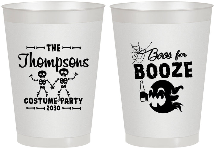 Personalized Halloween 8 oz Frosted Cups - Boos And Booze | 250058