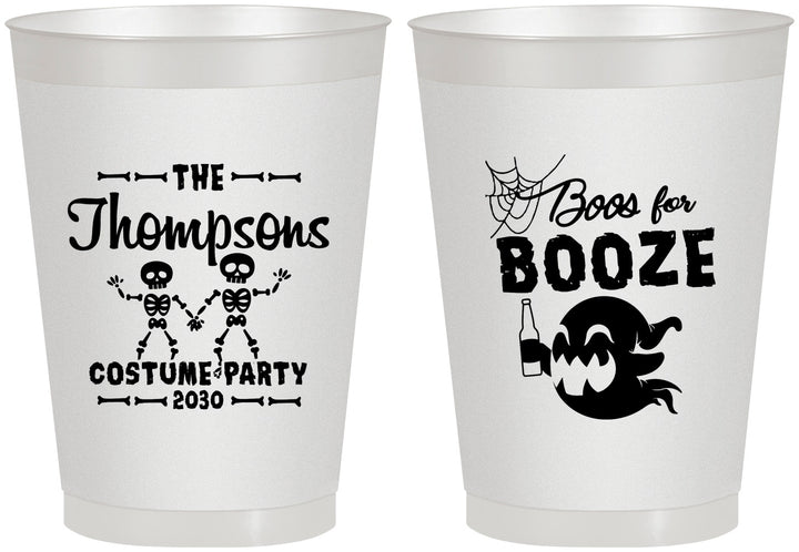 Personalized Halloween 8 oz Frosted Cups - Boos And Booze | 250058