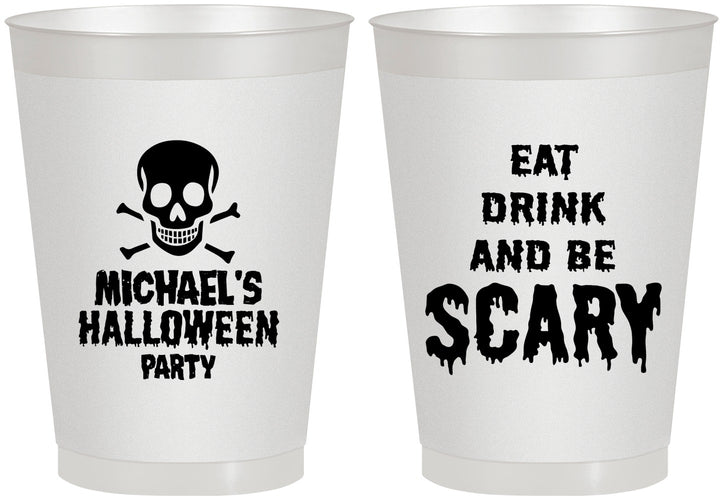 Personalized Halloween 8 oz Frosted Cups - Eat Drink Be Scary | 250059