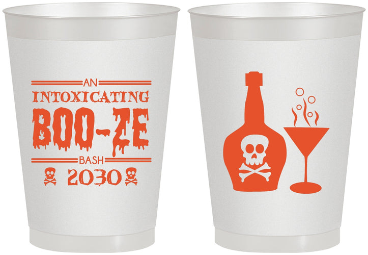 Personalized Halloween 8 oz Frosted Cups - Booze Wine | 250060