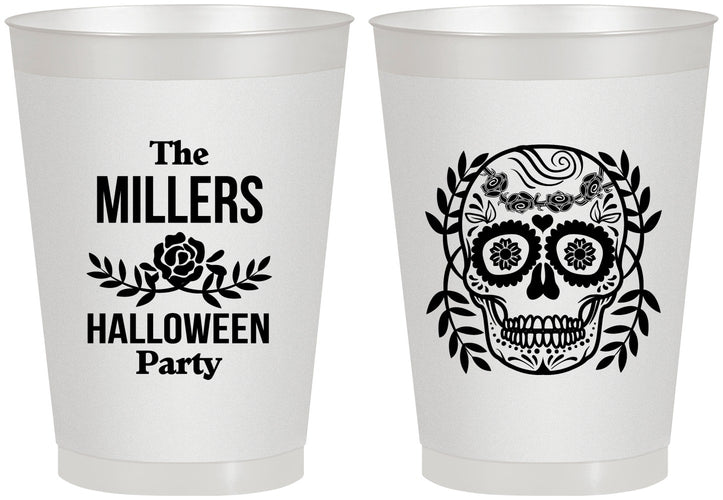 Personalized Halloween 8 oz Frosted Cups - Sugar Skull | 250061