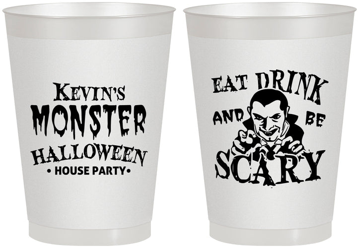 Personalized Halloween 8 oz Frosted Cups - Eat Drink Be Scary | 250063