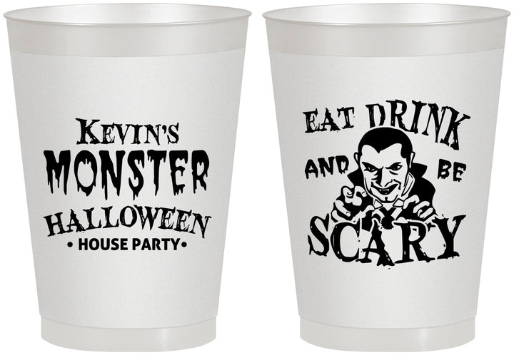 Personalized Halloween 8 oz Frosted Cups - Eat Drink Be Scary | 250063