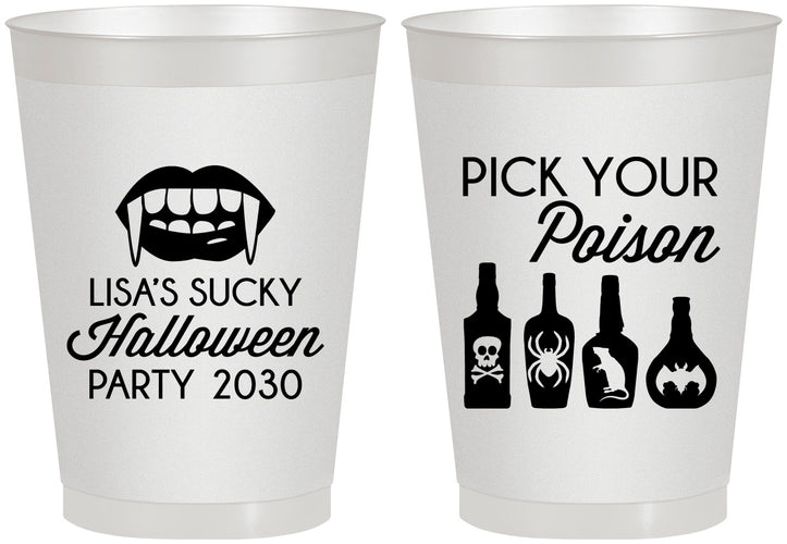 Personalized Halloween 8 oz Frosted Cups - Pick Your Poison | 250065