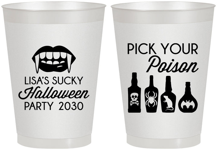 Personalized Halloween 8 oz Frosted Cups - Pick Your Poison | 250065