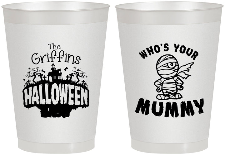 Personalized Halloween 8 oz Frosted Cups - Whos Your Mummy | 250067