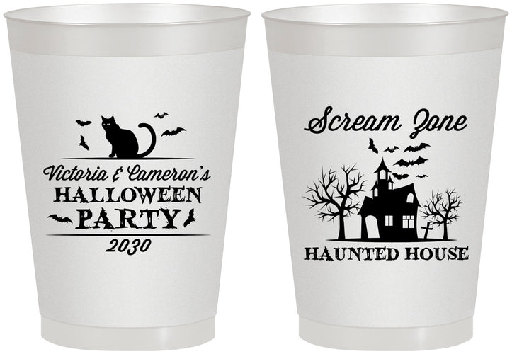 Personalized Halloween 8 oz Frosted Cups - Haunted House | 250071