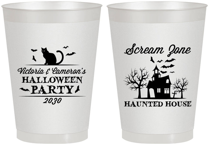 Personalized Halloween 8 oz Frosted Cups - Haunted House | 250071