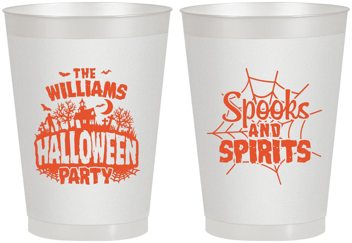 Personalized Halloween 8 oz Frosted Cups - Spooks Spirits | 250072