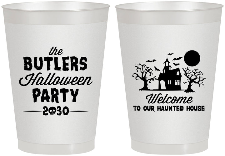 Personalized Halloween 8 oz Frosted Cups - Haunted House | 250073