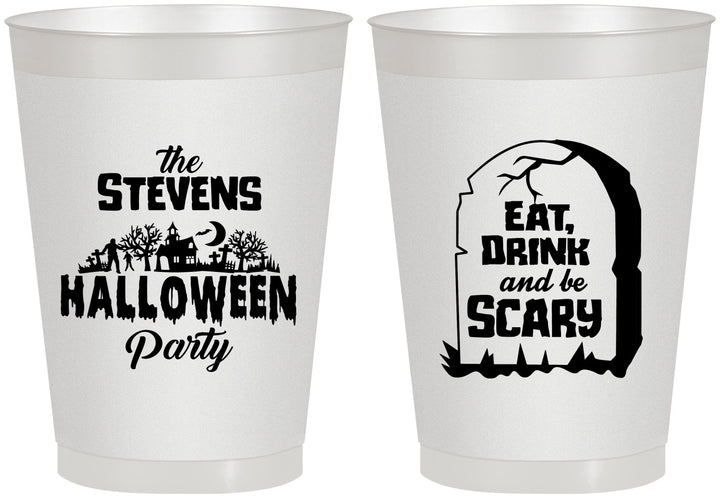 Personalized Halloween 8 oz Frosted Cups - Eat Drink Be Scary | 250074