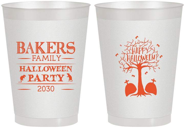 Personalized Halloween 8 oz Frosted Cups - Graveyard Shift | 250076