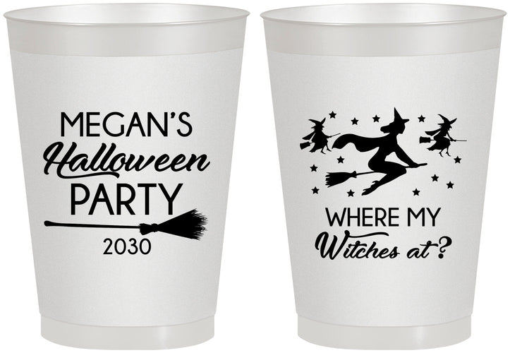 Personalized Halloween 8 oz Frosted Cups - Where My Witches At | 250086