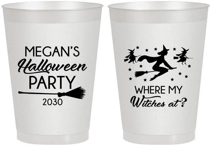 Personalized Halloween 8 oz Frosted Cups - Where My Witches At | 250086