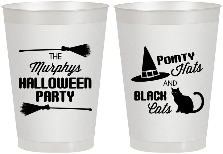 Personalized Halloween 8 oz Frosted Cups - Black Cats | 250087