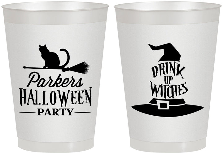 Personalized Halloween 8 oz Frosted Cups - Drink Up Witches | 250094