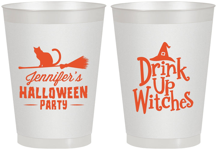 Personalized Halloween 8 oz Frosted Cups - Drink Up Witches | 250096