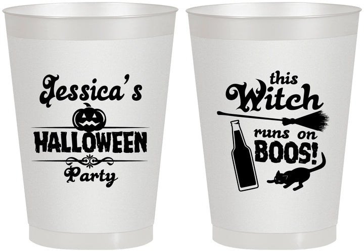 Personalized Halloween 8 oz Frosted Cups - Witch Boos | 250097