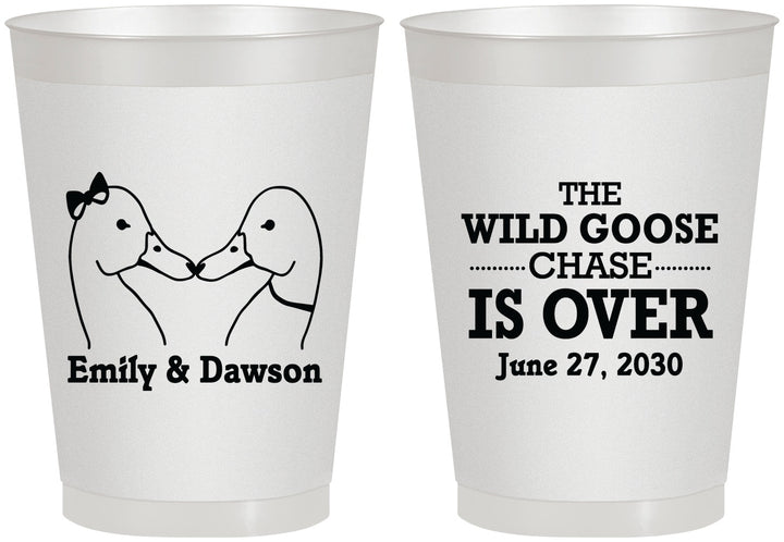 Personalized Wedding 8 oz Frosted Cups - Wild Goose | 251