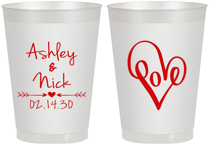 Personalized Wedding 8 oz Frosted Cups - Love | 252