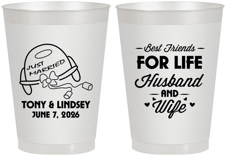 Personalized Wedding 8 oz Frosted Cups - Best Friends For Life | 256