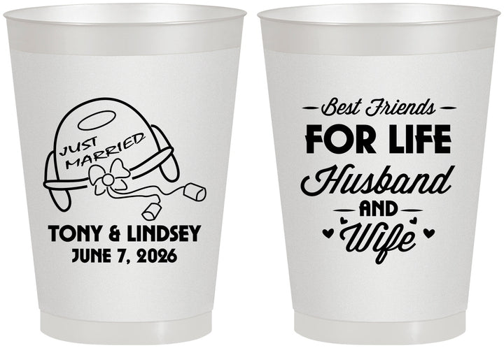 Personalized Wedding 8 oz Frosted Cups - Best Friends For Life | 256