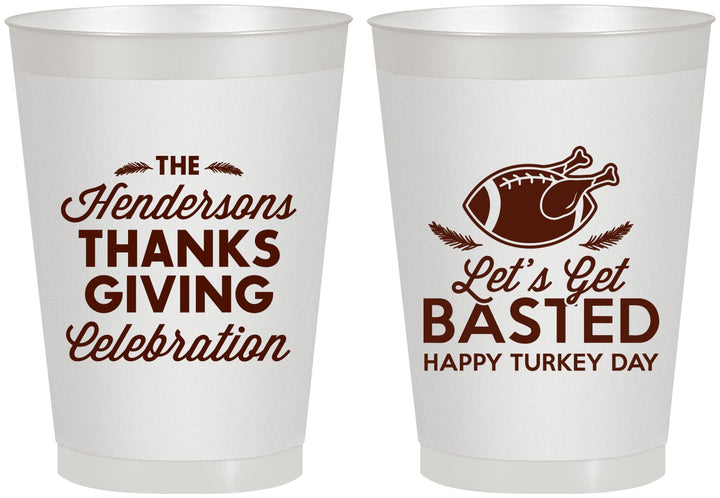 Personalized Thanksgiving 8 oz Frosted Cups - Lets Get Basted | 260003