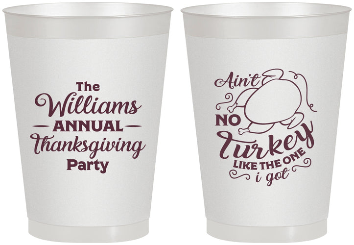 Personalized Thanksgiving 8 oz Frosted Cups - Turkey | 260005