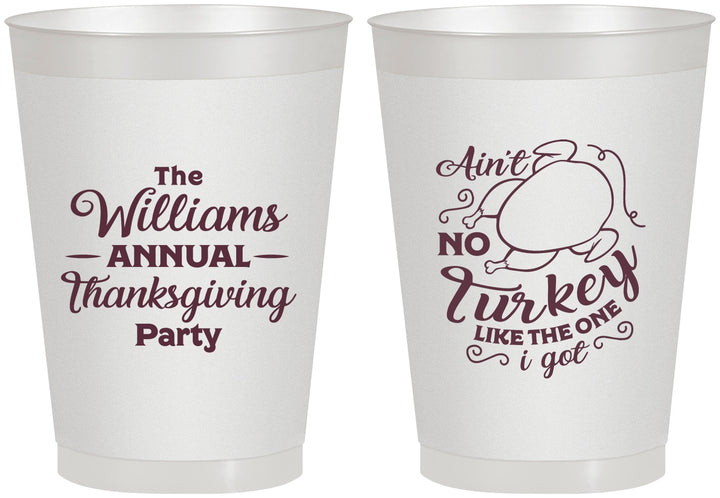 Personalized Thanksgiving 8 oz Frosted Cups - Turkey | 260005