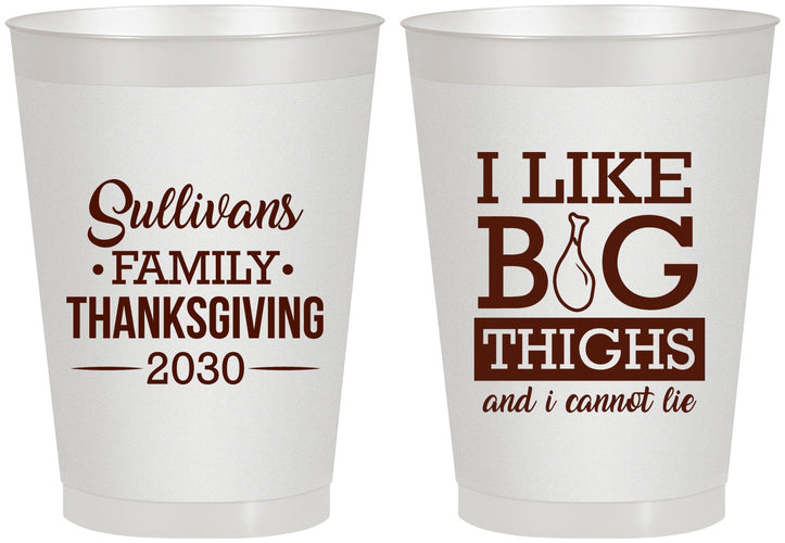 Personalized Thanksgiving 8 oz Frosted Cups - Big Thighs | 260011