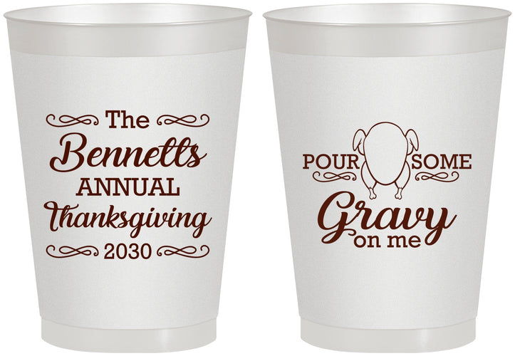 Personalized Thanksgiving 8 oz Frosted Cups - Turkey Gravy | 260015