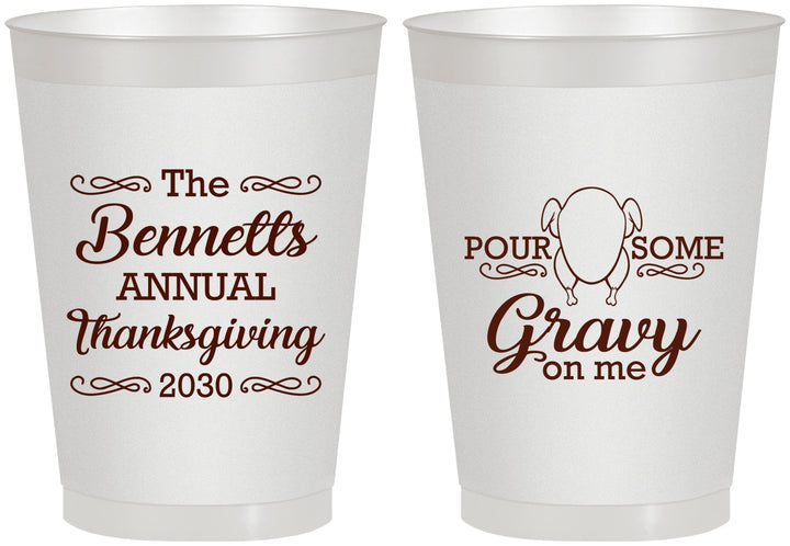 Personalized Thanksgiving 8 oz Frosted Cups - Turkey Gravy | 260015