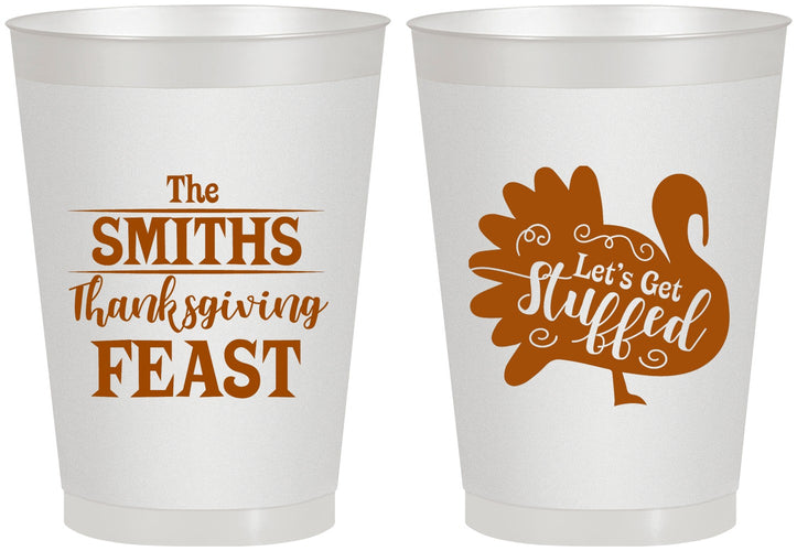 Personalized Thanksgiving 8 oz Frosted Cups - Lets Get Stuffed | 260020