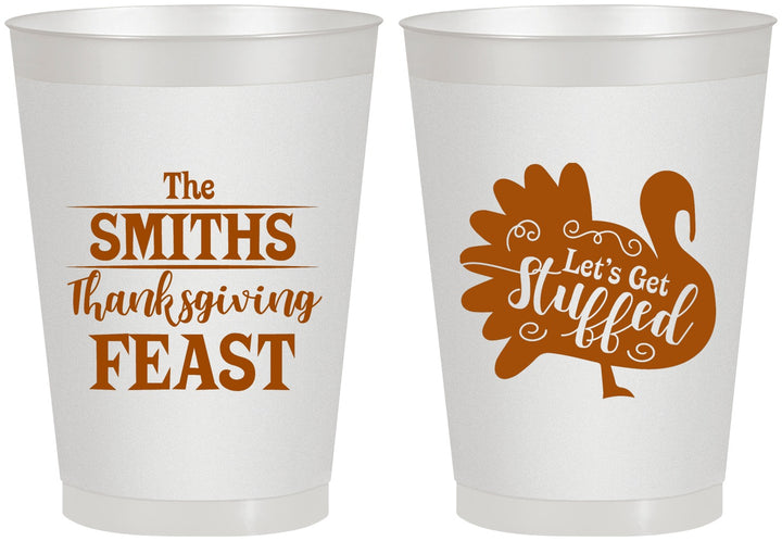 Personalized Thanksgiving 8 oz Frosted Cups - Lets Get Stuffed | 260020