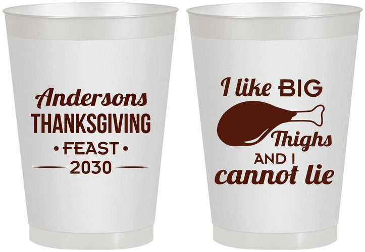 Personalized Thanksgiving 8 oz Frosted Cups - Big Thighs | 260023