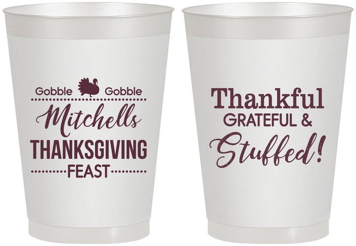 Personalized Thanksgiving 8 oz Frosted Cups - Thankful Stuffed | 260029